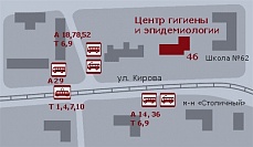 Центр гигиены и эпидемиологии УР. Схема проезда.